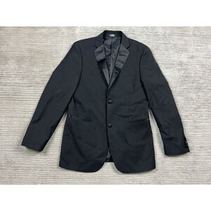 Caravelli Slim Blazer Mens 36 Regular Black Suit Jacket Pockets Polyester Blend